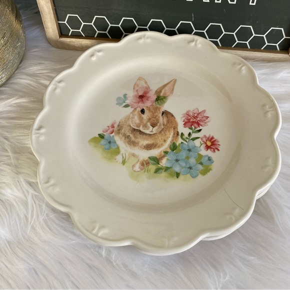 Grace Teaware Easter Bunny Salad Dessert Plate Set Of 2 - Picture 7 of 7